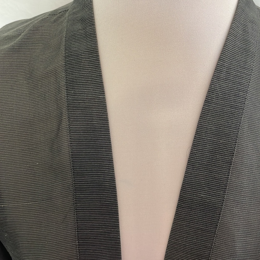 Eileen Fisher Kimono Style Linen Silk Blend Silver Gray Sheer Open Front Jacket - Picture 2 of 11